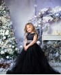 Детское платье пышное платье с сердечком черное. Салон проката детских платьев в Краснодаре