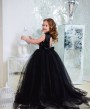 Детское платье пышное платье с сердечком черное. Салон проката детских платьев в Краснодаре