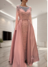 Селина Роз вечернее богатое платье с рукавом и шлейом