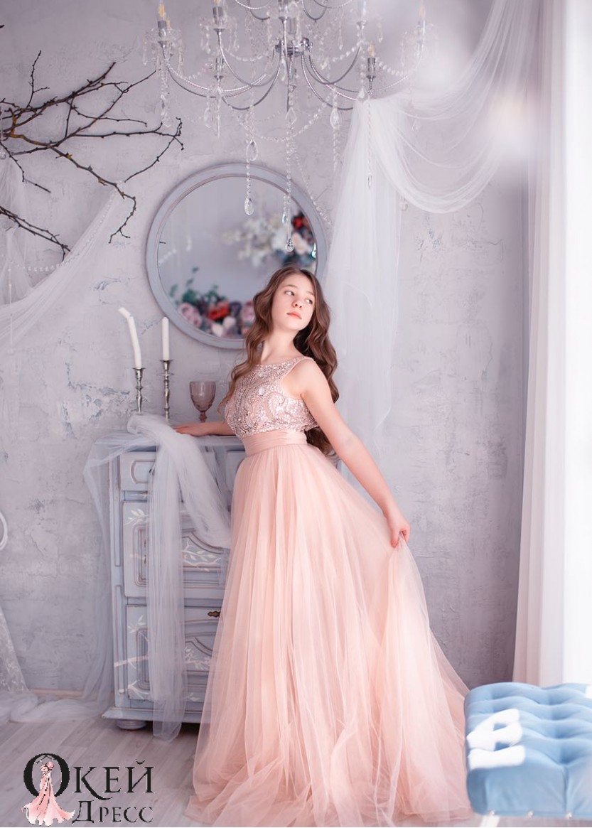 Платье выпускное 2024 Гвен Пудра ❥ Sherri Hill 11022 ❥ Прокат платьев в Краснодаре