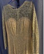 Шелли Золото вечернее длинное платье в пол с рукавом 