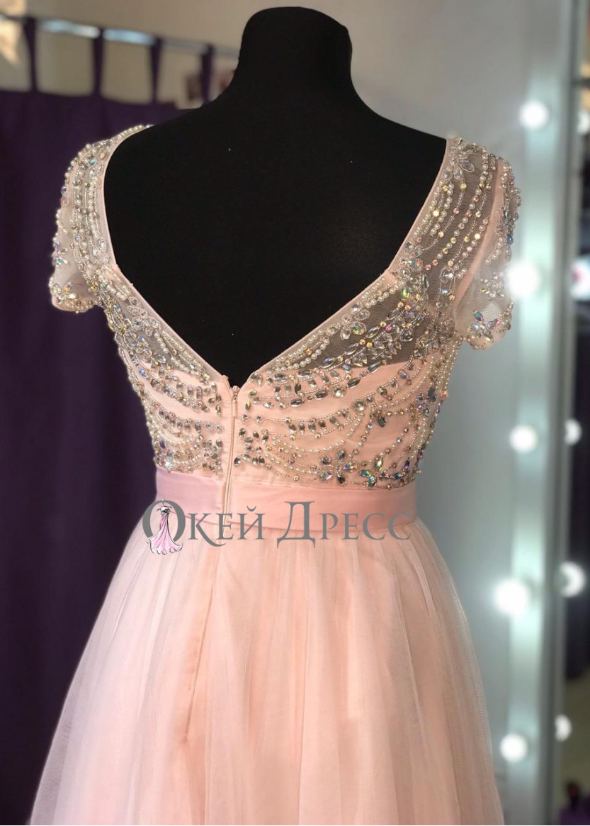 Розовое расшитое платье на выпускной напрокат или продажу в наличии в Краснодаре