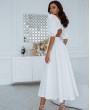 Белое свадебное платье миди ниже колена