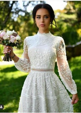Платье легкое белое с рукавом Амелия Белое