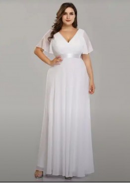 Эмма Белая 0224XL37 вечернее белое платье большого размера