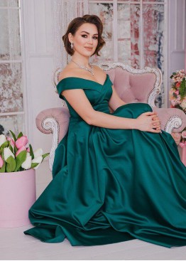 Сальма Изумруд 0324L50 зеленое вечернее платье в пол по доступной цене купить или напрокат
