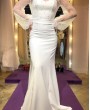 Длинное свадебное платье Лайза Белое с рукавами недорого в наличии