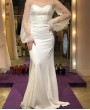 Длинное свадебное платье Лайза Белое с рукавами недорого в наличии