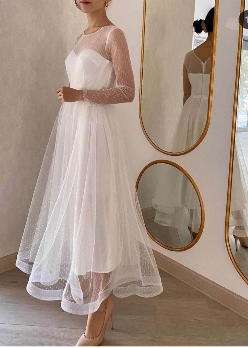 Свадебное платье по колено купить или напрокат ❥ Прокат платьев в Краснодаре