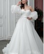 Белое длинное свадебное платье с буфами напрокат Краснодар