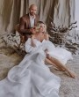 Белое длинное свадебное платье с буфами напрокат Краснодар