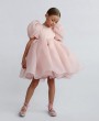 Розовое детское пышное платье с рукавами фонариками купить или напрокат в Краснодаре