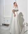 Белое свадебное платье-трансформер с буфом и 2мя видами юбок напрокат 