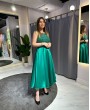 Красивое зеленое платье ниже колена недорого купить или напрокат
