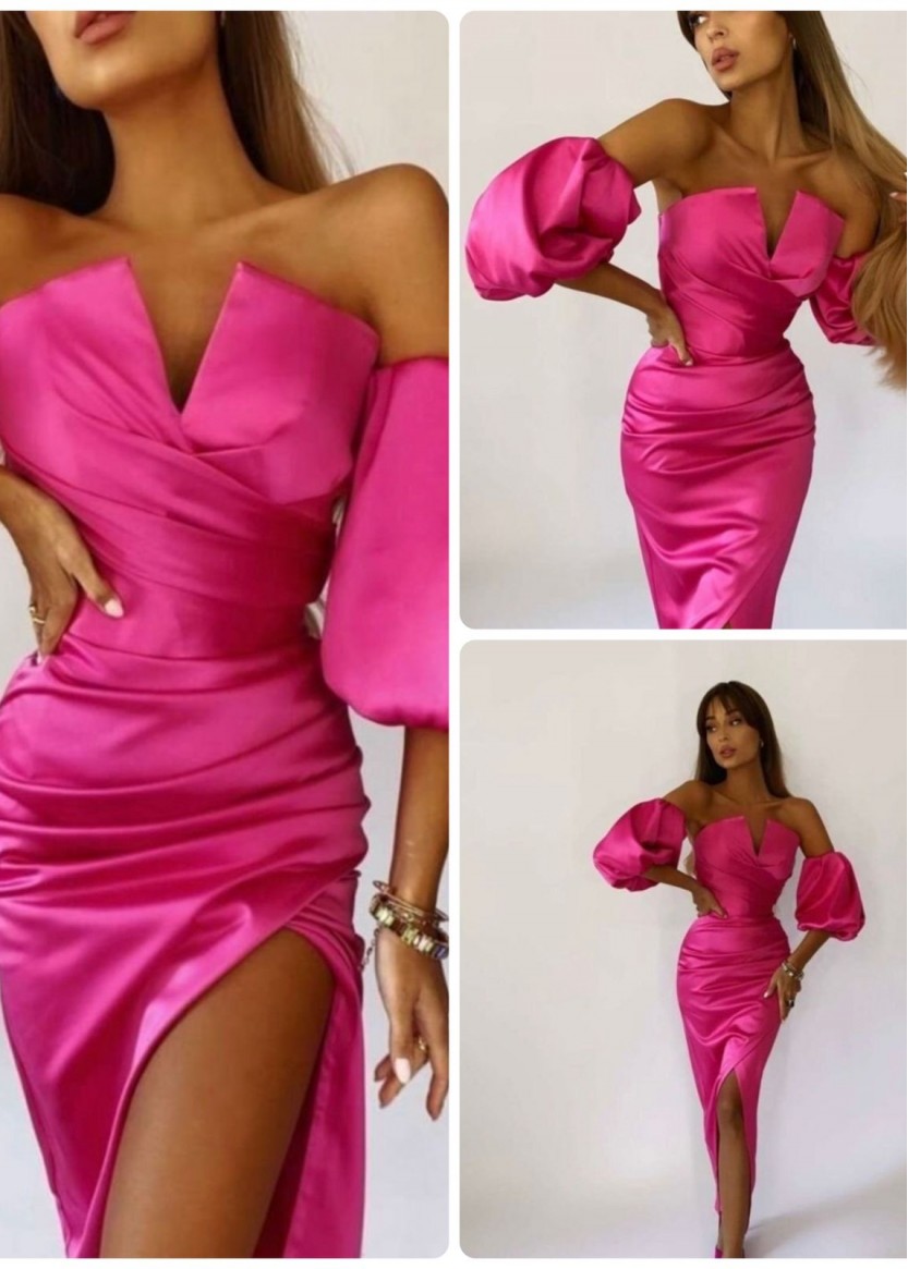 Розовое короткое платье с рукавом купить или напрокат в Краснодаре