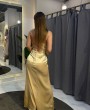 Кремовое корсетное платье. Салон проката платьев в Краснодаре