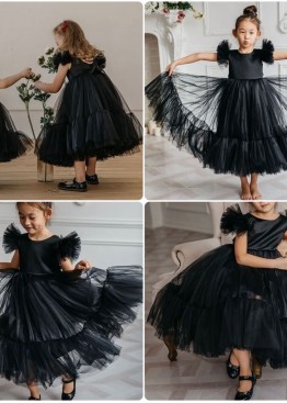 Бетси черное Детское платье 2024 на 6-10 лет купить или напрокат 