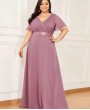 Эмма Розовое 1023XL46 Вечернее платье в пол на большой размер