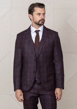 Бордовый классический костюм напрокат