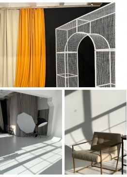 Фотостудия Минимал - большая светлая студия с панорамными окнами и аркой