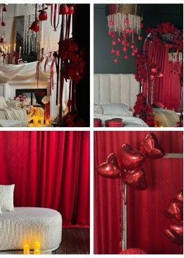 Фотостудия Романтика - студия для love-story с красной шторой и сердцами