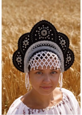 Кокошник черный русский народный в аренду | Прокат в Краснодаре