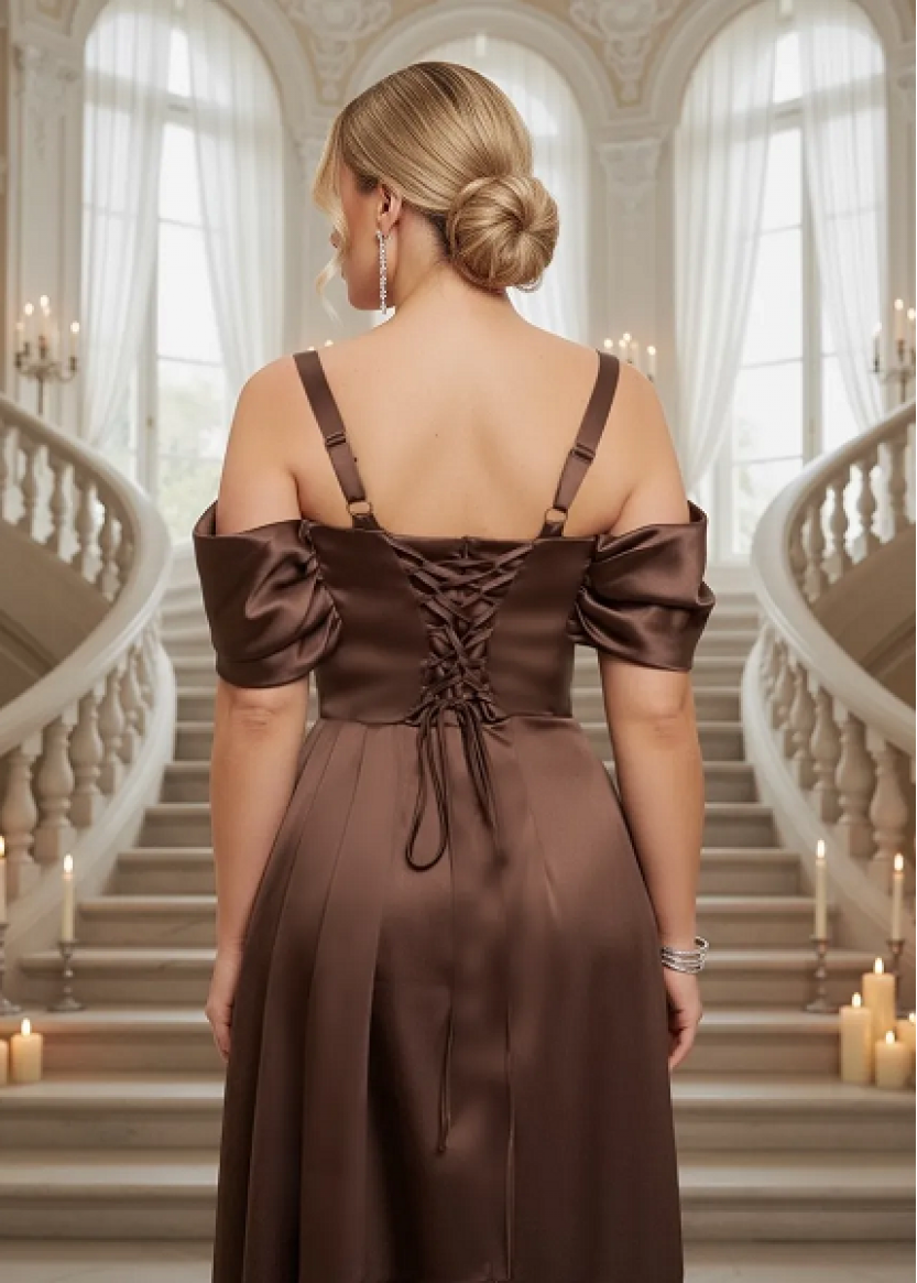 Прокат вечерних платьев большого размера с эффектной драпировкой в Краснодаре