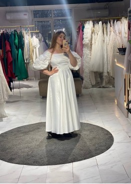 Белое платье с рукавом (можно использовать как свадебное) напрокат в Краснодаре — аренда в салоне Окей Дресс с бесплатным подгоном по фигуре Белое платье с рукавом (можно использовать как свадебное) напрокат в Краснодаре — аренда в салоне Окей Дресс с бесплатным подгоном по фигуре