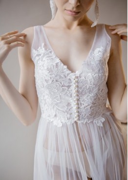 Кружевной прозрачный пеньюар без рукавов для беременных | Будуарное платье на фотосессию напрокат Кружевной прозрачный пеньюар без рукавов для беременных | Будуарное платье на фотосессию напрокат